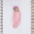 thumbnail image 6 of Parent's Choice 100% Cotton 3-Pack Adjustable Swaddle Wrap Blanket for Baby Girls, Solid Colors, 22" x 27", 6 of 11