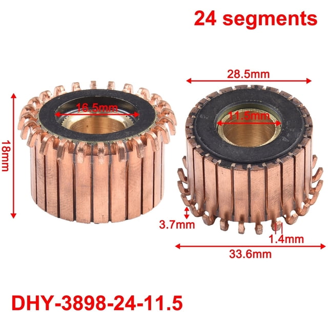 1Pc 28.5 X11.5 X18(21) mm 24P Teeth Copper Hook Type Electrical Motor Commutator