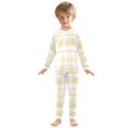 thumbnail image 3 of Yellow Blue Pattern Cotton Pajamas 2 Piece Set Sleepwear Soft and Comfortable Homewear Nightwear, 3 of 7
