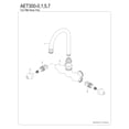 thumbnail image 3 of Kingston Brass AET300-7 Aqua Vintage Tub Faucet Body without Handle, Brushed Brass, 3 of 4