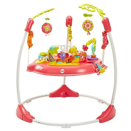 UPC: 0887961222272 | Fisher-Price Pink Petals Jumperoo with 360 Spinning Seat Lights and Sound
