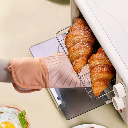 

Thick Rubber Gloves Rubber Mechanic Gloves Disposable Heat Insulating Gloves Heat Resistants Gloves Silica Gel Kitchen Heat Insulation Oven Gloves Baking High Temperature Resistants Thickened