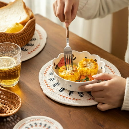 

NIUREDLTD Originally Designed Japanese Printed Heat Insulation Mat Round Mat Dinner Mat Creative Pot Mat Anti Slip Mat