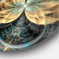 thumbnail image 3 of Designart 'Symmetrical Blue Gold Fractal Flower ' Modern wall clock, 3 of 6