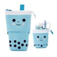 thumbnail image 1 of Estuche con cremallera, estuche 2 en 1 y portalápices, estuche para niñas, estuche con soporte, estuche telescópico, portalápices para adolescentes, estudiantes, té con leche de melocotón, 1 of 5