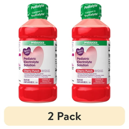 (2 pack) Parent's Choice Electrolyte Solution, Cherry Punch, 33.8 fl oz