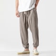 thumbnail image 2 of Pantalones de Hombre Cintura Elástica Color Sólido Doble Bolsillo Casual Cónico Pantalones de Longitud Completa con Cintura Elástica, 2 of 8