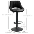 thumbnail image 3 of HOMCOM Bar Stools Set of 2 Swivel Adjustable Counter Height Barstools, 3 of 10