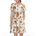 thumbnail image 1 of Balery Squirrel Vestidos sueltos de manga corta para mujer, vestidos de verano 2025, vestidos casuales de corte A con vuelo., 1 of 6