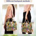 thumbnail image 4 of FORMRS Womens Corduroy Tote Bag Crossbody Shoulder Purse Handbag with Detachable Strap, Colorful Birds Pattern, 4 of 7