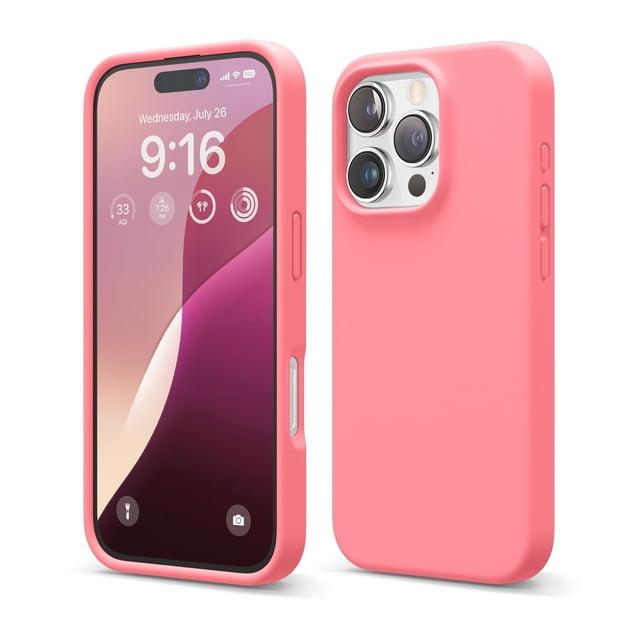 Funda de teléfono Elago compatible con iPhone 16 Pro de silicona rosa