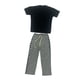 thumbnail image 5 of Conjunto de pantalón de manga corta informal a escala 1/6, disfraz deportivo en miniatura para 12 pulgadas negro y gris, 5 of 9