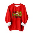 thumbnail image 4 of Qiopertar Mode Femmes Saint-Patrick Décontracté Manches Longues Col Rond Imprimé Chandail en Molleton Dames Hauts Blouse Offres de la Semaine Liquidation Moins de 5$ jusqu'à 90 % de Réduction, 4 of 5