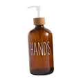 thumbnail image 2 of Elegante botella de loción para manos Dispensador de jabón de vidrio con bomba Cilindro multipropósito 16 Botella de champú con bomba vacía para MANOS blancas BLESIY Dispensador de jabón, 2 of 8