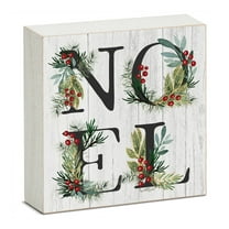 Highland Home "Noel" Freestanding Solid Wood Block Sign