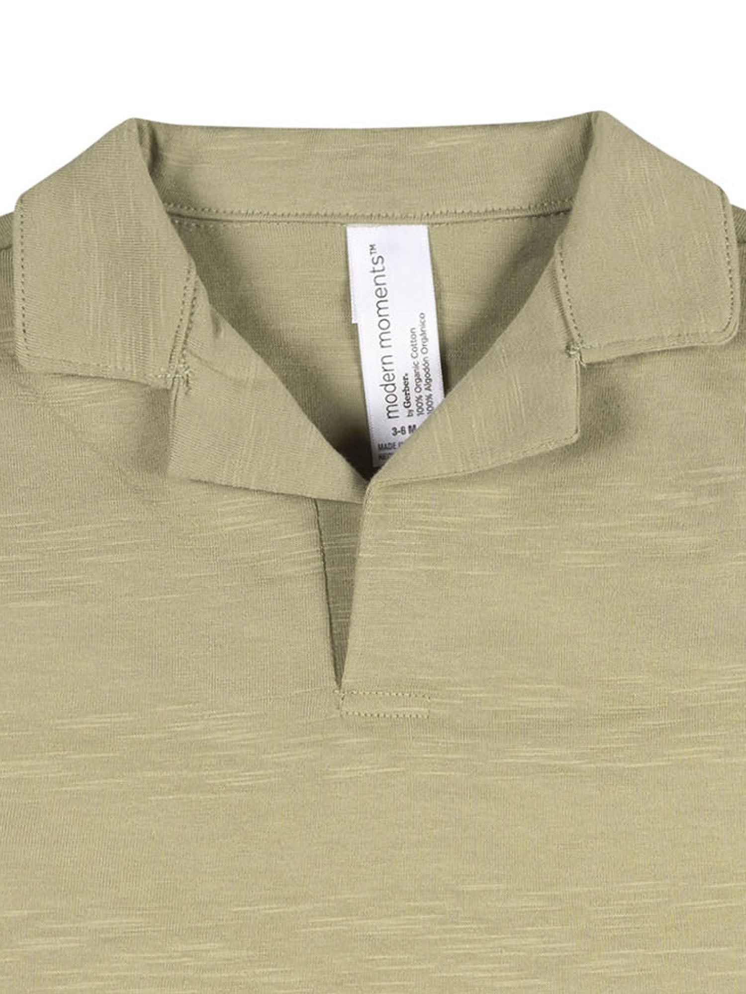 Modern Moments by Gerber Baby Boy Organic Johnny Collar Top, Sizes 0/3 Months - 24 Months