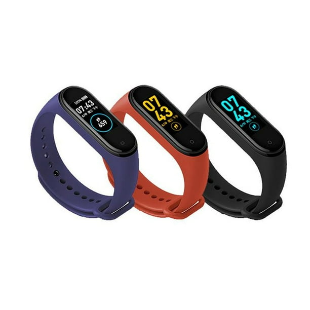 Newly Upgraded Version M4 Smart Watch Band Heart Rate Monitoring Fitness Monitoring Message Reminder Colorful Screen Bracelet Sport Band Blue