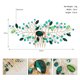 thumbnail image 5 of Tocado de oro para mujer, peine de vid de cristal verde esmeralda en forma de lágrima, accesorio para el cabello de boda, pieza de pelo de diamantes de imitación oso de fresa Hogar, 5 of 5
