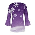 thumbnail image 5 of Plus Size Tops for Women Christmas Long Sleeved Tunic Printed Casual V-neck Pullover Flowy Tunic Top Pleated Casual Blouses Loose Fit Dressy Womens Tops Purple XXL, 5 of 5