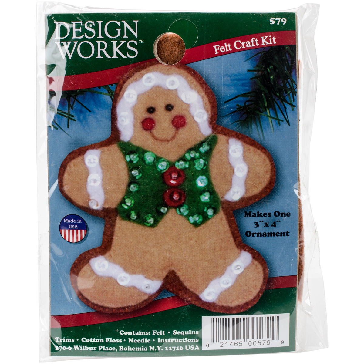 Gingerbread Man Ornament Felt Applique Kit3"X4" Walmart Canada