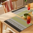 thumbnail image 4 of Sage Green Floral Placemats Set of 12 Modern Farmhouse Leaves Brown Striped Place Mats Indoor Wipeable Table Mats Washable Cloth Dining Table Placemats for Kitchen Holiday Party Home Decor 13x19 Inch, 4 of 9