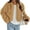 Yellow, variant on PRETTYGARDEN Womens Winter Coats Fluffy Cropped Faux Fur Jacket Long Sleeve Open Front Shaggy Outerwear Trendy Clothes