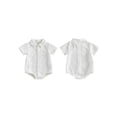 thumbnail image 2 of BemeyourBBs Newborn Baby Boy Shirt Romper Summer Clothes Lapel Neck Short Sleeve Button Down Front Jacquard Bodysuit Jumpsuit One Piece Outfits, 2 of 9