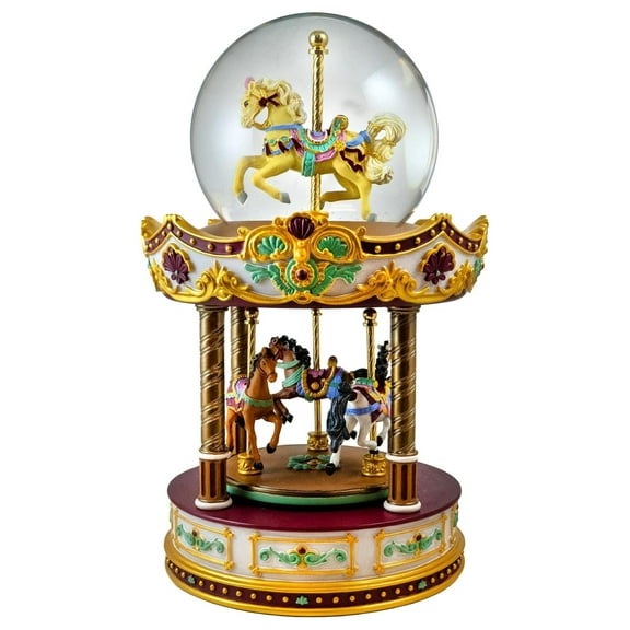 Carousel Revolving Musical Water Globe by The San Francisco Music Box