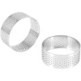 thumbnail image 3 of Paquete de 10 anillos de tarta de acero inoxidable de 5 cm, pastel perforado resistente al calor, 3 of 4