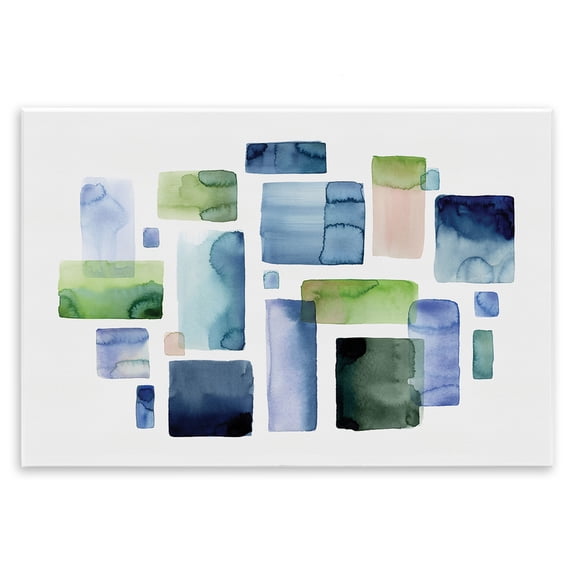 Stupell Industries Asymmetrical Watercolor Shapes Abstract Painting Unframed Art Print Wall Art, 15 x 10