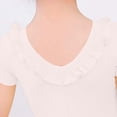 thumbnail image 5 of HAOTAGS Girls Ballet Leotard for Dance Practice,Scoop Neck Solid Color Short Sleeve Bodysuit Gymnastics for Girls White 7-8, 5 of 5