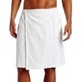 thumbnail image 3 of byLora Mens Cotton Terry Bath Wrap Towel - White Color-3X/4X Large, 3 of 5
