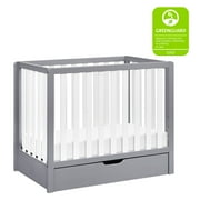 Carters Colby 4-in-1 Convertible Mini Crib with Trundle, Gray and White