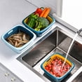 thumbnail image 5 of Cheer.US 2-in-1 Kitchen Strainer/Colander & Bowl Sets, Large Plastic Washing Bowl and Strainer, Detachable Colanders Strainers Set, Space-Saver, for Fruits Vegetable Cleaning Washing Mixing, 5 of 7