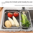 thumbnail image 4 of Cesta de drenaje retráctil de acero inoxidable, cesta para lavar verduras del hogar, cuenco para frutas y verduras, cesta con filtro de agua, rejilla para escurrir el fregadero de la cocina, 4 of 5