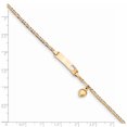 thumbnail image 3 of 14k Yellow Gold Heart Dangling Childrens Figaro Link Name Bar Identification Id Bracelet, 3 of 7