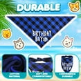thumbnail image 6 of Olurrisa Dog Birthday Bandana Hat with 10 Bling Number Pet Happy Birthday Supplies Glitter Hat Plaid Bandana for Small Medium Large Dogs (Blue), 6 of 6