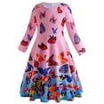 thumbnail image 4 of 2-10T Kids Girls Dresses Long Sleeve Casual Printed Dancing Princess Dress Party Swing Dresses, 4 of 4