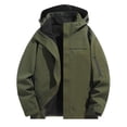 thumbnail image 2 of Maoxin Men Jacket Outdoor Men's Three In One Hiking Jacket Men's Windproof Jacket Warm And Thick Long Sleeved Hooded Casual Jacket/jacket Jackets for Men , Army Green , L, 2 of 8