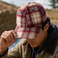 thumbnail image 6 of Garbnen Unisex Fall Winter Vintage Plaid Baseball Cap, Curved Brim Adjustable Back Strap Dad Hat, Soft Thick Fabric Daily Outdoor Hat For Women Men Wine, 6 of 6