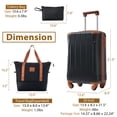 thumbnail image 3 of imerelez 20 Inch Carry On Luggage Set 3 Piece with Spinner Wheels, Lightweight Hardshell ABS Suitcase for Weedend Getaways, Business Travel, Black Brown, 3 of 8