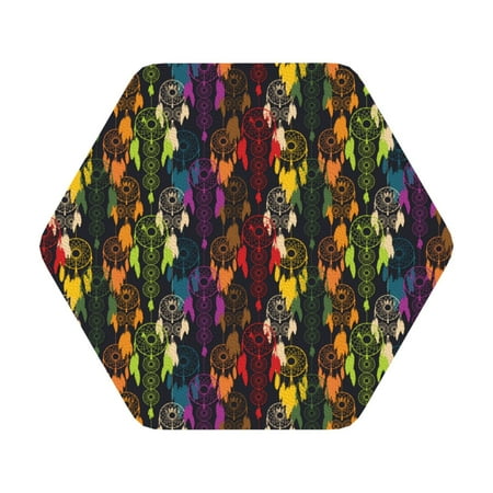 

Giroia Colorful Dreamcatcher Coasters Leather Coasters Set of 6 Coaster for Drinks Hexagon