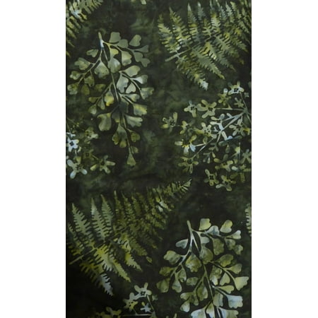 Dyed Batik - Bali Hand Dyed Verde Batik P2014-157 Cotton Fabric, by Hoffman