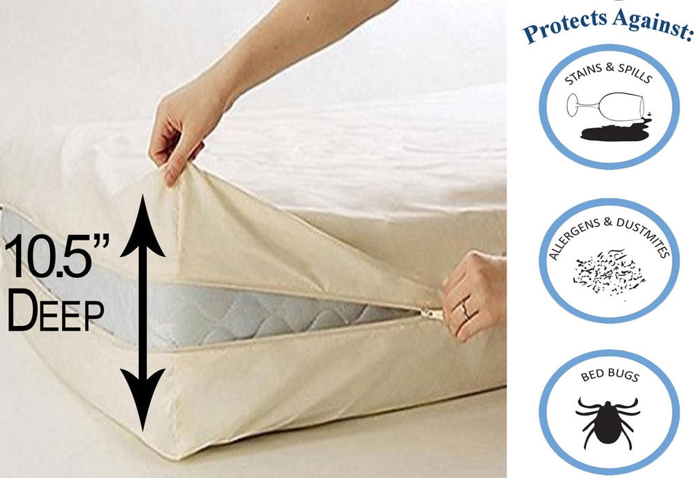 Deluxe Vinyl Zippered Mattress Protector Cover Extra Heavy Bed Deluxe Vinyl Zippered Mattress Protector Cover Extra Heavy Bed Bugs Dustmites Shield Waterproof Hypoallergenic 80 X 78 King
