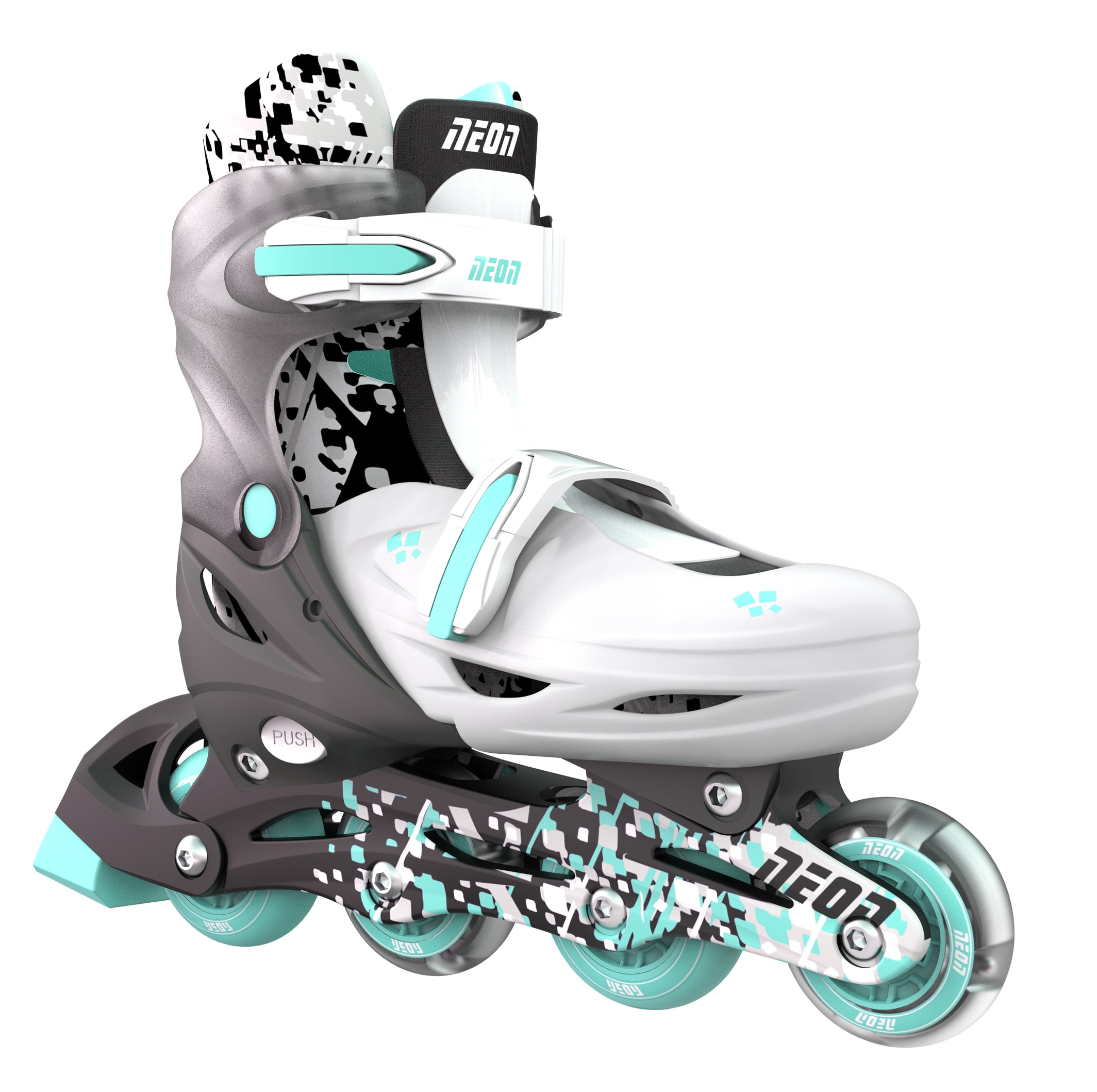 Yvolution 2in1 Quad and Inline Skates, Girls and Boys Kids Skates, Size 12-2 Grey