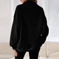 thumbnail image 3 of Women's Quarter Zip Sweatshirt Fall Casual Pullover Top with Kangaroo Pocket Relaxed Stand Collar Sweatshirts, L, 3 of 7