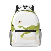 Uemuo Hunting Frog Printed Student Durable Water-resistant Backpack,Travel Backpack,Outdoor Activities Backpack, Laptop Backpack, Multi-compartment Backpack