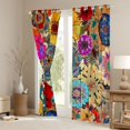 thumbnail image 3 of Homewish Retro Rustic Flower Blackout Curtains Set of 2 (52x84 Each),Bohemain Floral Window Curtains,Colorful Plant Curtains and Drapes For Men Women,Microfiber Bedroom Decor, 3 of 6