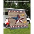 thumbnail image 3 of 4th of July RV Awning Sun Shade Screen 9'X7' Patriotic Stars Mesh Sunscreen Red White and Blue Wood Grain Awning Shade Screen with Zipper UV Blocker Completed Kits for RV Motorhome Camper, 3 of 7