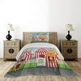thumbnail image 3 of Ambesonne Landscape Quilted Coverlet 2 Pcs, Carnival Many Rides, Twin Size, Multicolor, 3 of 4